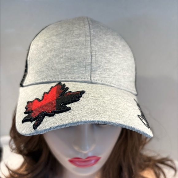 Canada Maple Leaf Grey Trucker Hat One Size Unisex - Picture 2 of 10